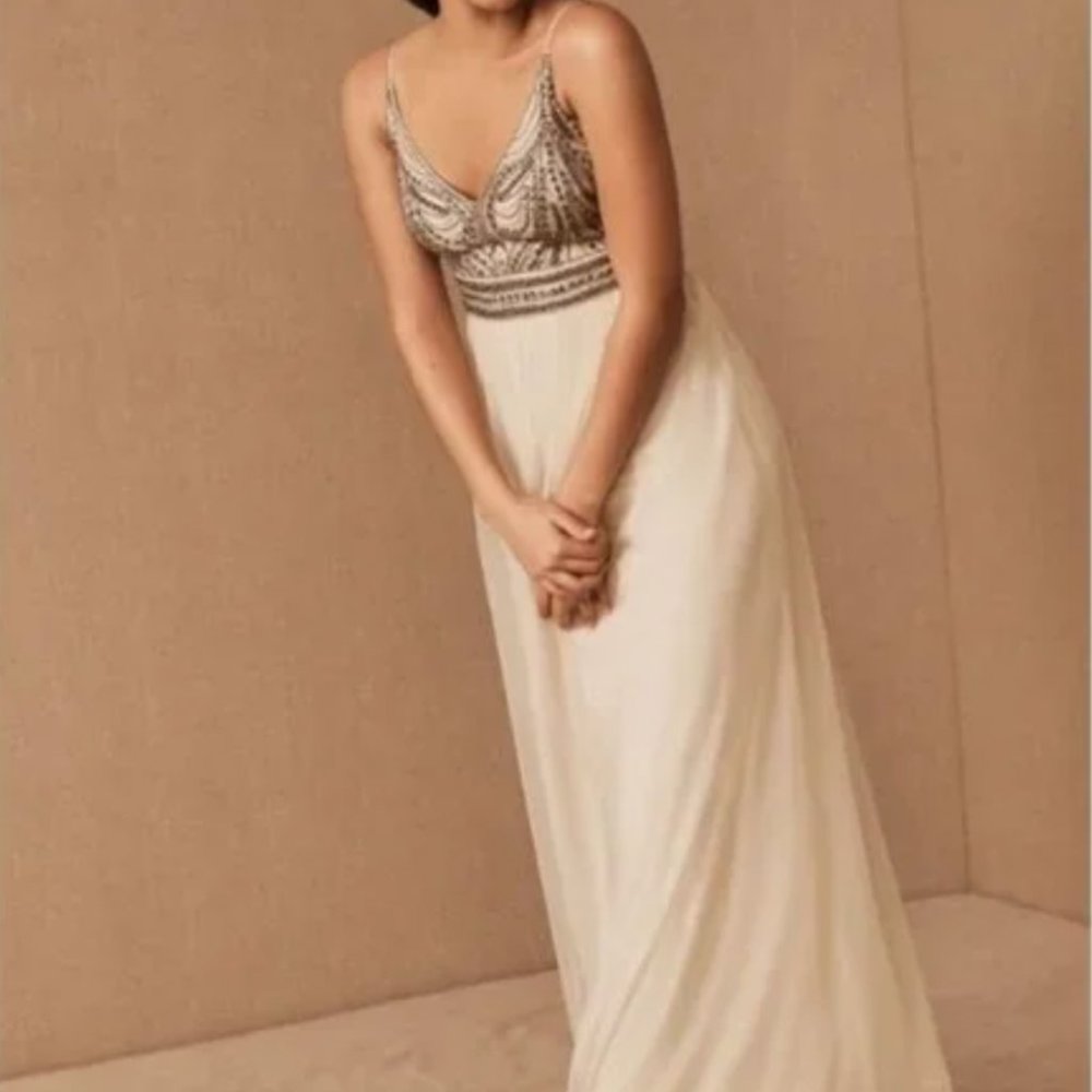 BHLDN Adrianna Papell Vilette Beaded Maxi Dress - bridesmaid/ formal